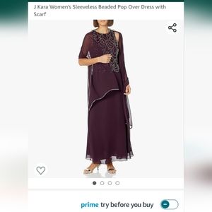 Women's j Kara formal sleeveless beaded dress